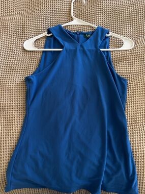 Lauren Ralph Lauren Royal Blue Sleeveless V-Neck Shell Top